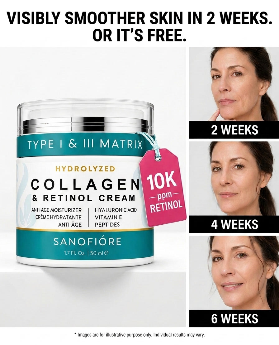 Sanofióre - Retinol Collagen Cream – Firming Anti-Aging Moisturizer for Smoother, Even-Toned Skin